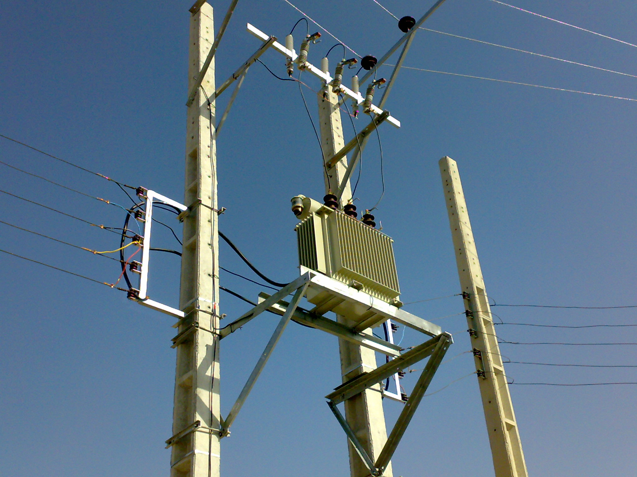 High-voltage power poles and equipment in the West Karaj and Mehrshahr Power Distribution Operations Integration Project