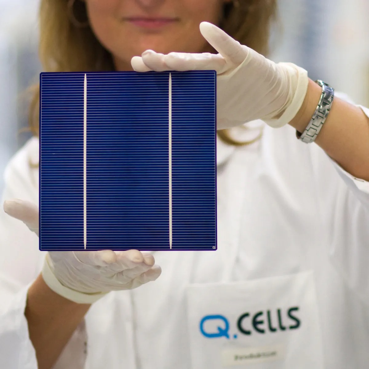Automated quality inspection process for solar cells at Qcells’ Dalton, Georgia manufacturing facility.
